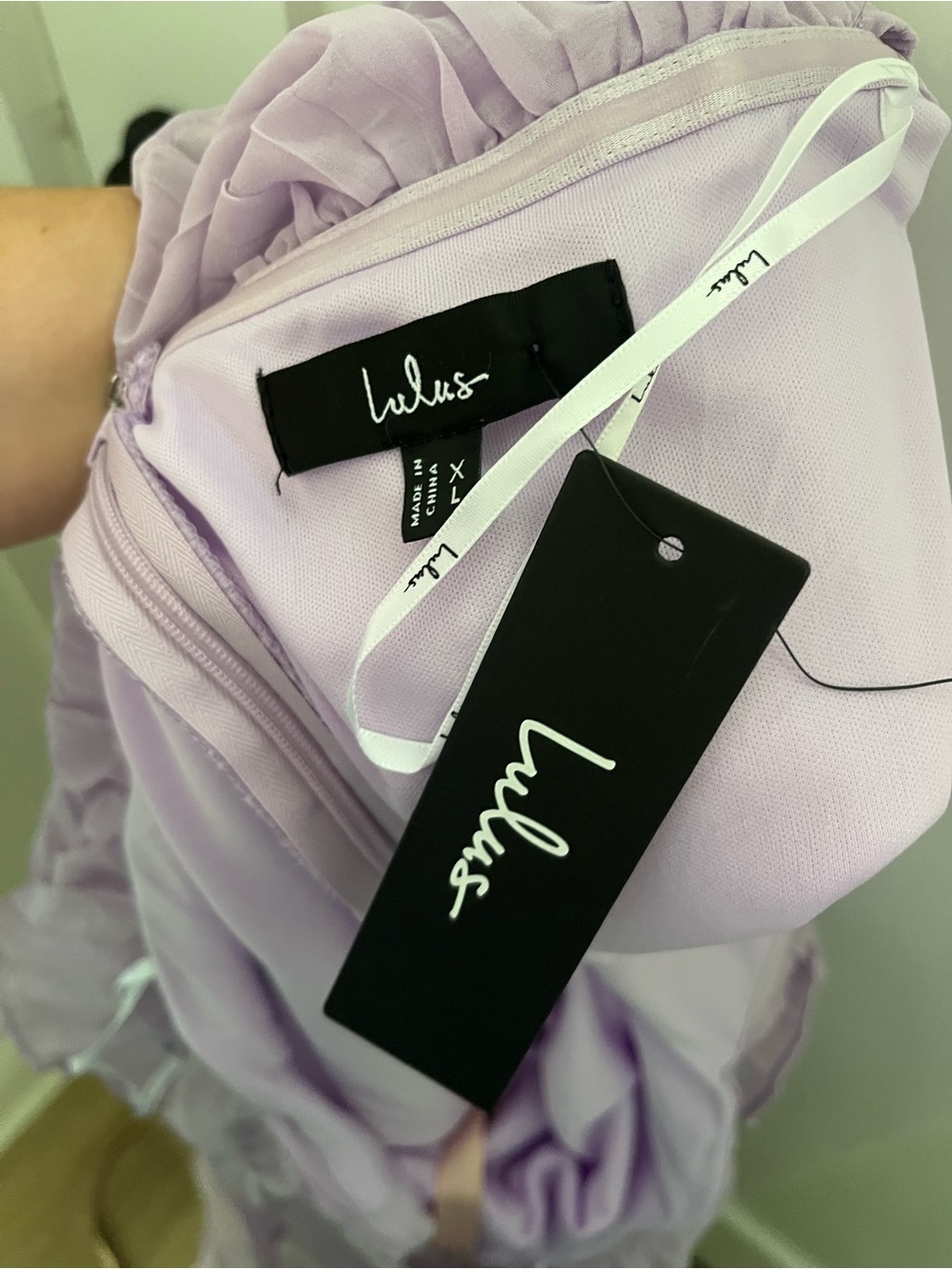 NWT Lulu's Lavender One-Shoulder Tiered Maxi Dress - Picture 4 of 4